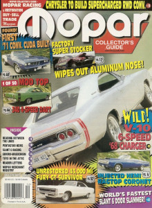 MOPAR COLLECTORS GUIDE 2001 DEC - WORLDs FASTER SLANT 6, MOD TOP DART